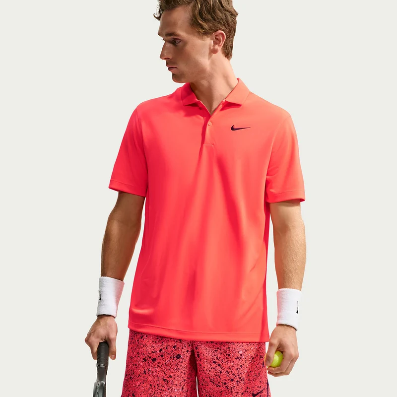 Dri-Fit Victory Court Solid Polo Herren - rot, schwarz