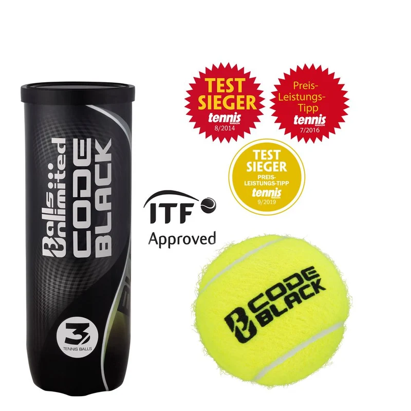 Tennisbälle Code Black 25 x 3er Dose im Karton