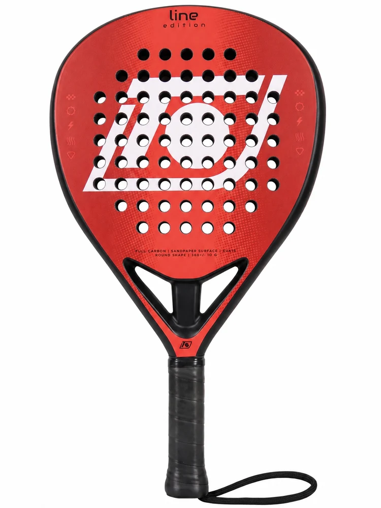 Padelschläger Topspin Line Edition – 360g Full Carbon 3K, Sandpaper Oberfläche, EVA 15 Kern - red