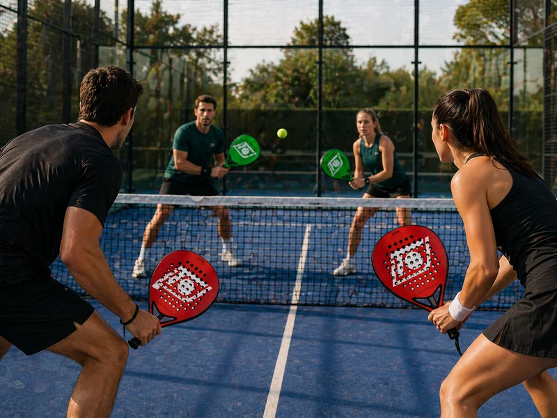Padelschläger Topspin Line Edition – 360g Full Carbon 3K, Sandpaper Oberfläche, EVA 15 Kern - red