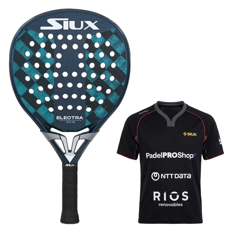 Pack Siux Electra Stupa — Pala ST4 Rulo + Camiseta Negro 2026