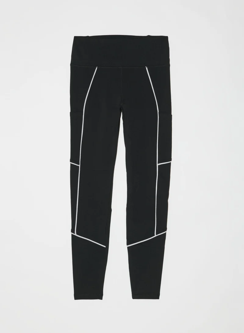 Black Warming Reflective Running Tights