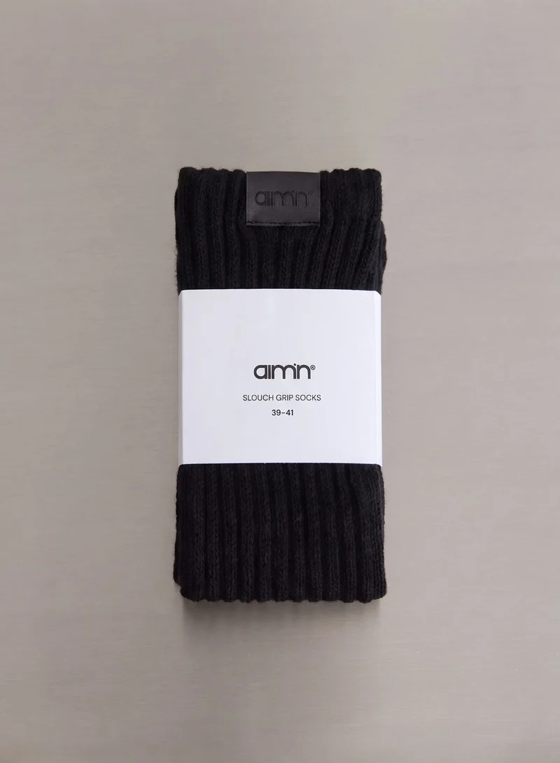 Black Slouch Grip Socks