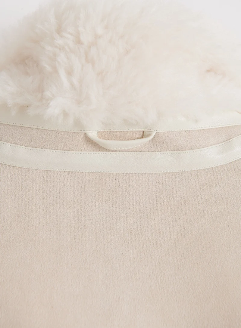 Cream Reversible Shearling Jacket
