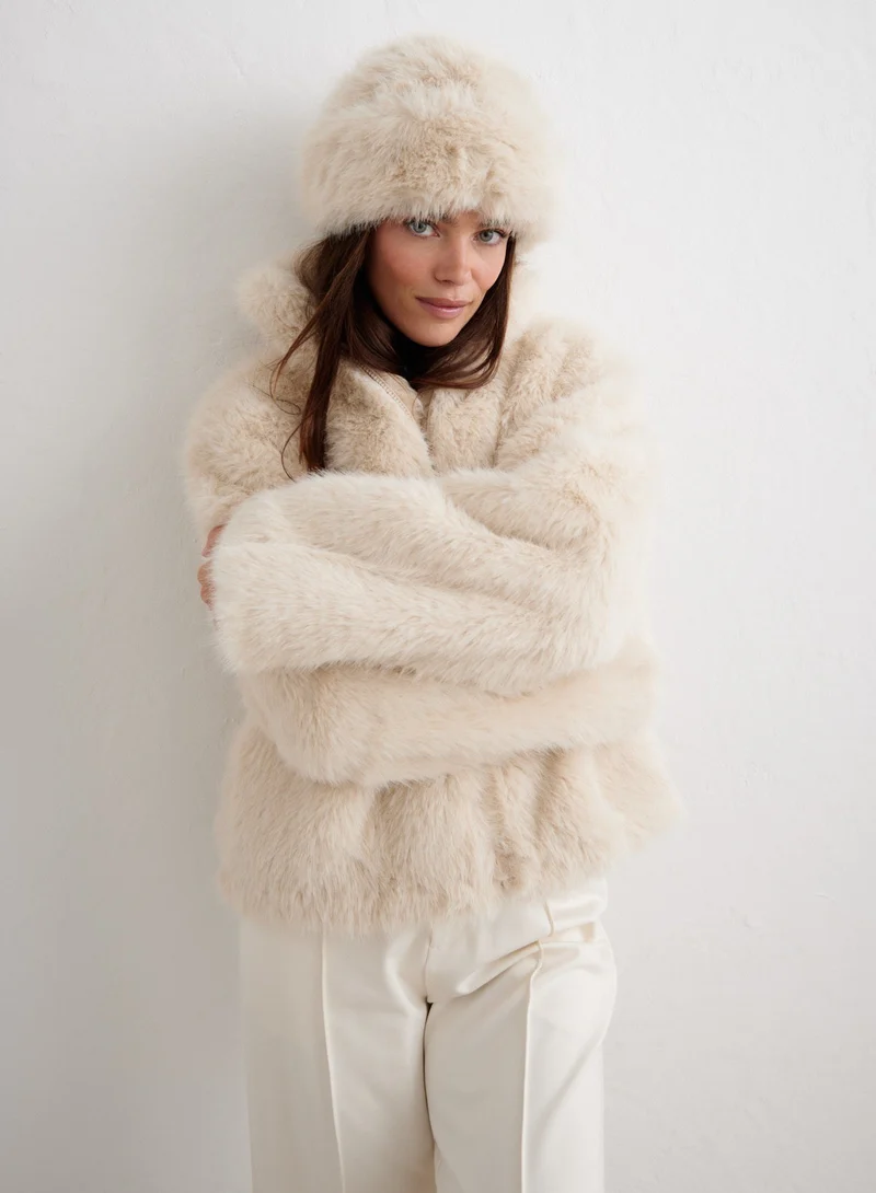 Sand Faux Fur Jacket