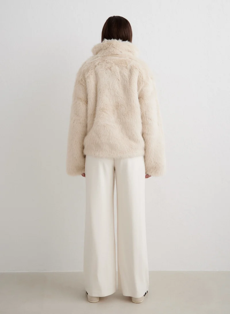 Sand Faux Fur Jacket