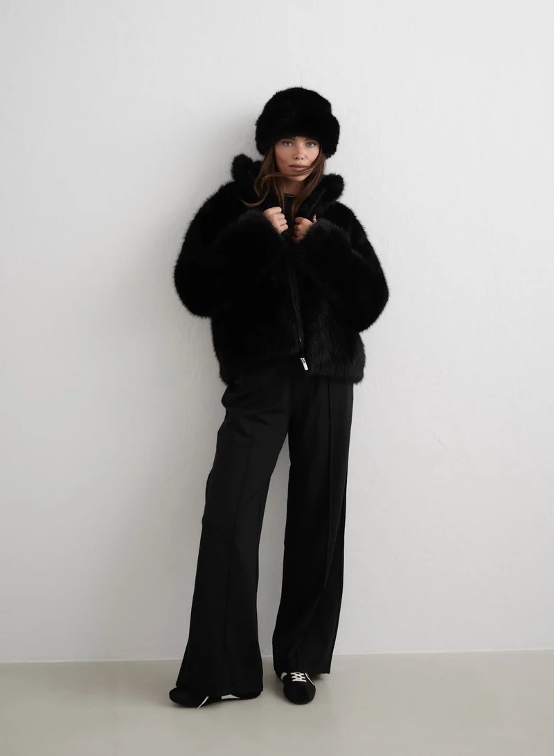 Black Faux Fur Jacket