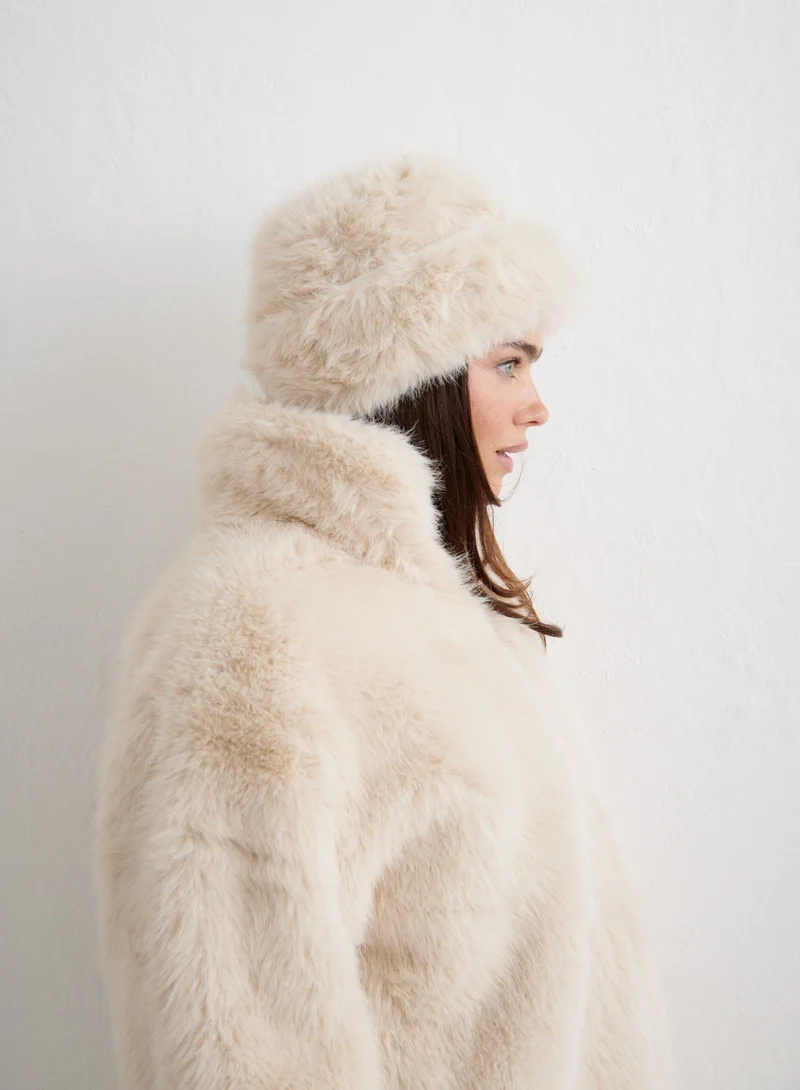 Sand Faux Fur Hat