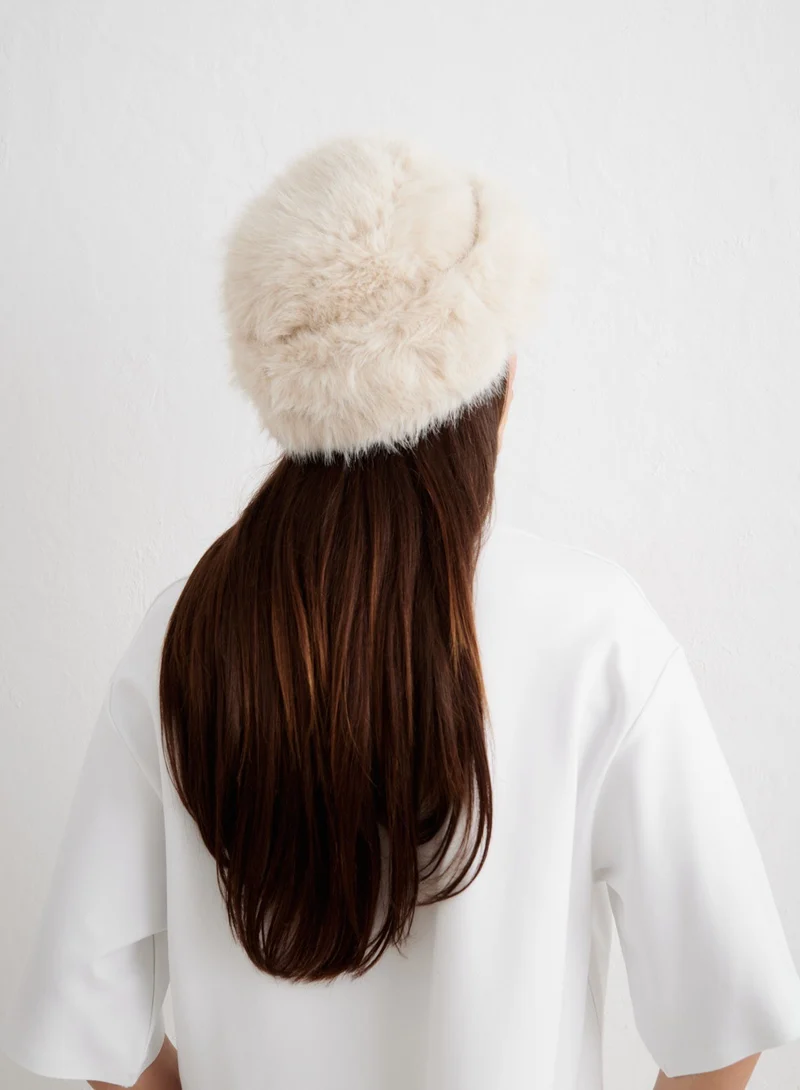 Sand Faux Fur Hat