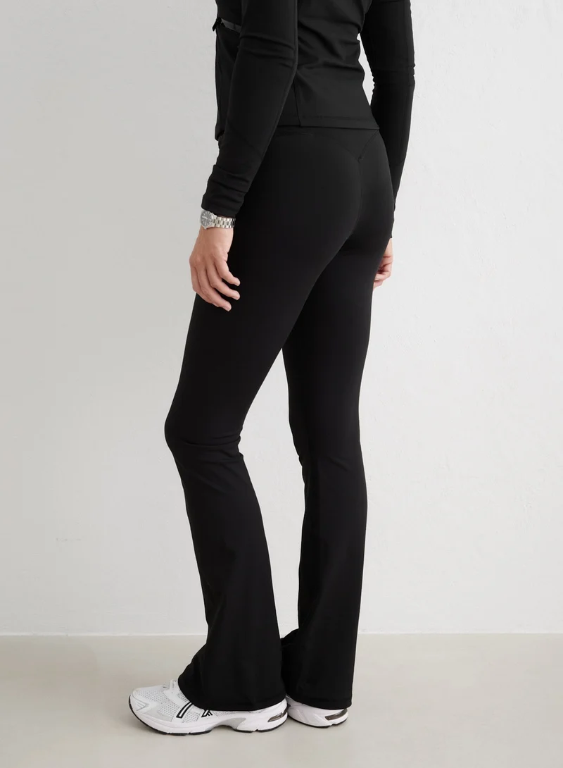 Black Warming Flare Tall Tights