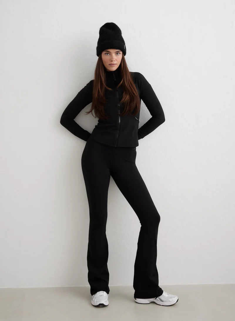 Black Warming Flare Tall Tights