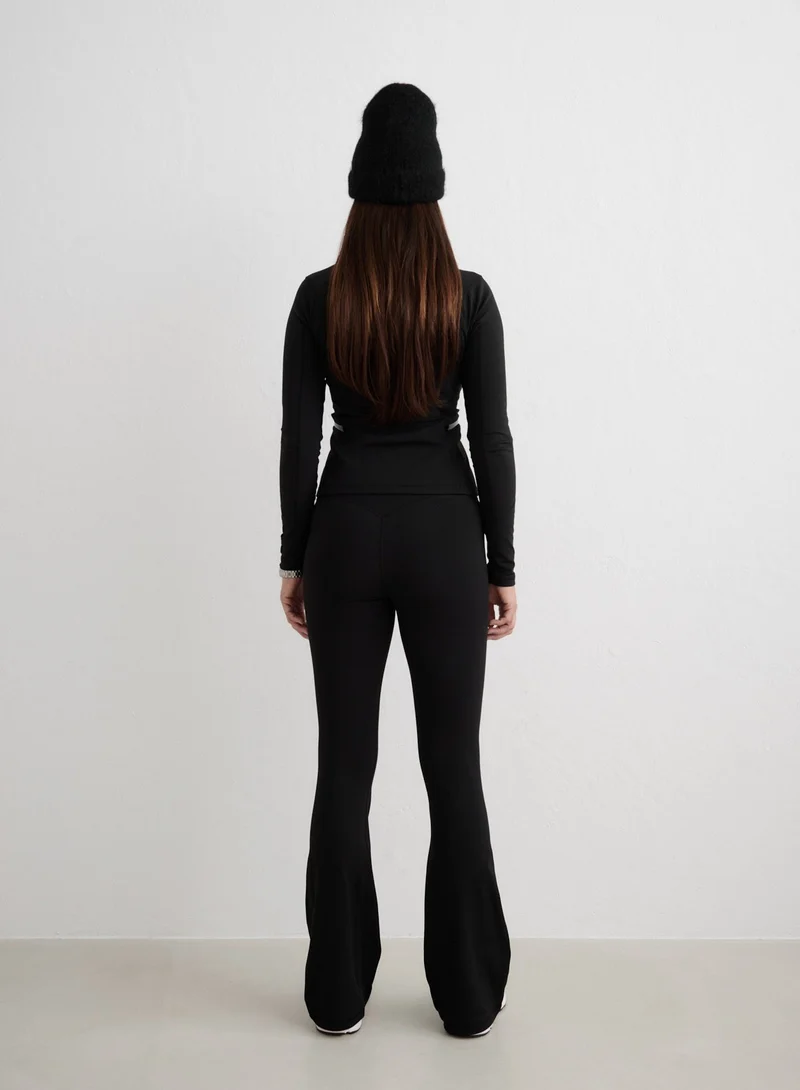 Black Warming Flare Tall Tights