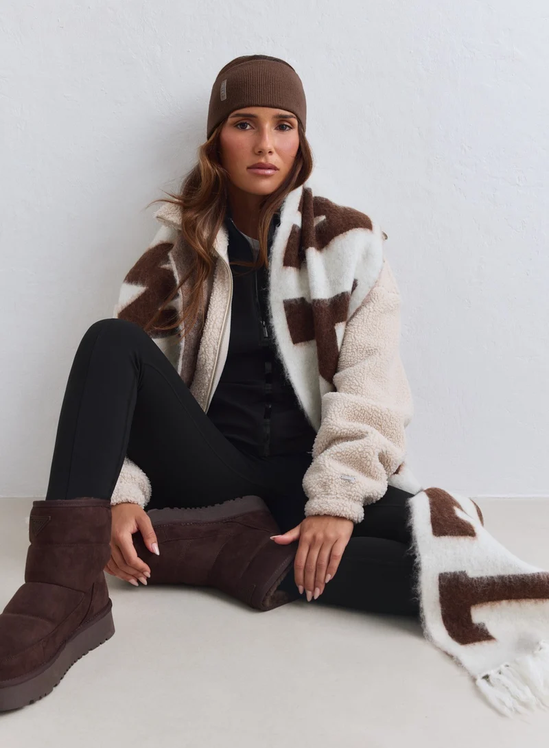 Cream College Knit Scarf