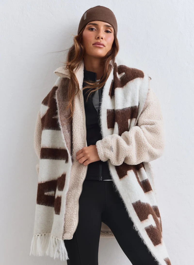 Cream College Knit Scarf