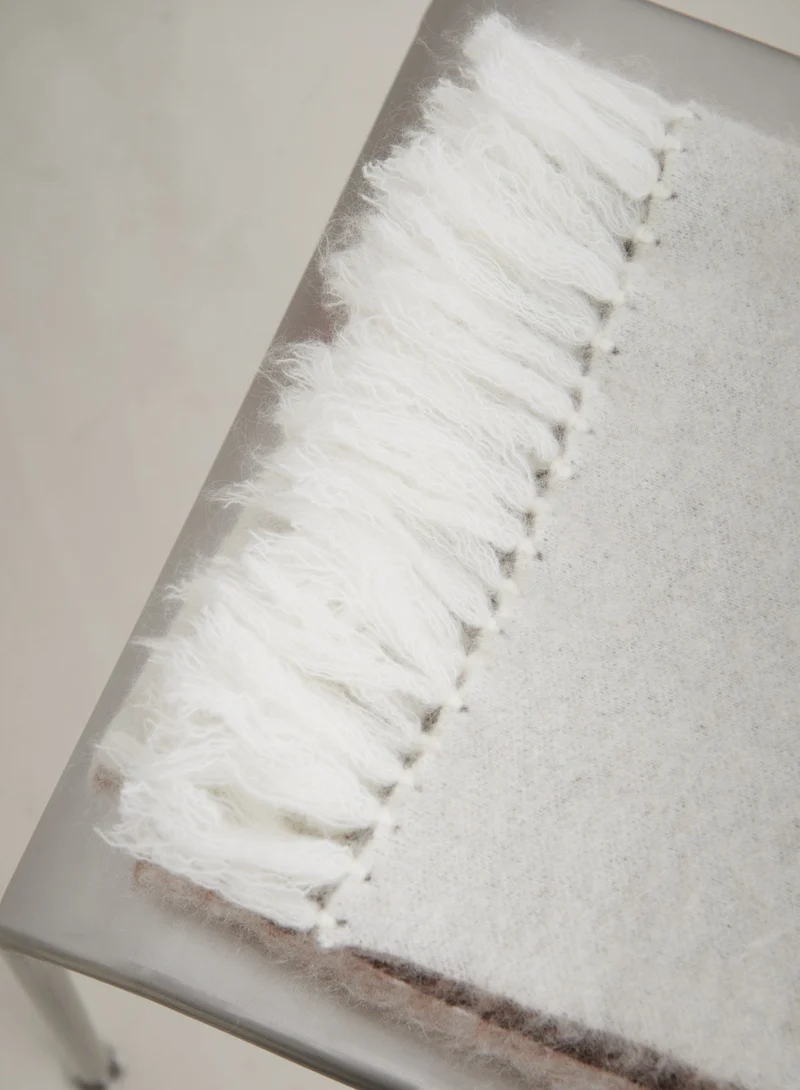 Cream College Knit Scarf