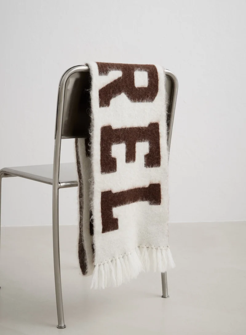 Cream College Knit Scarf
