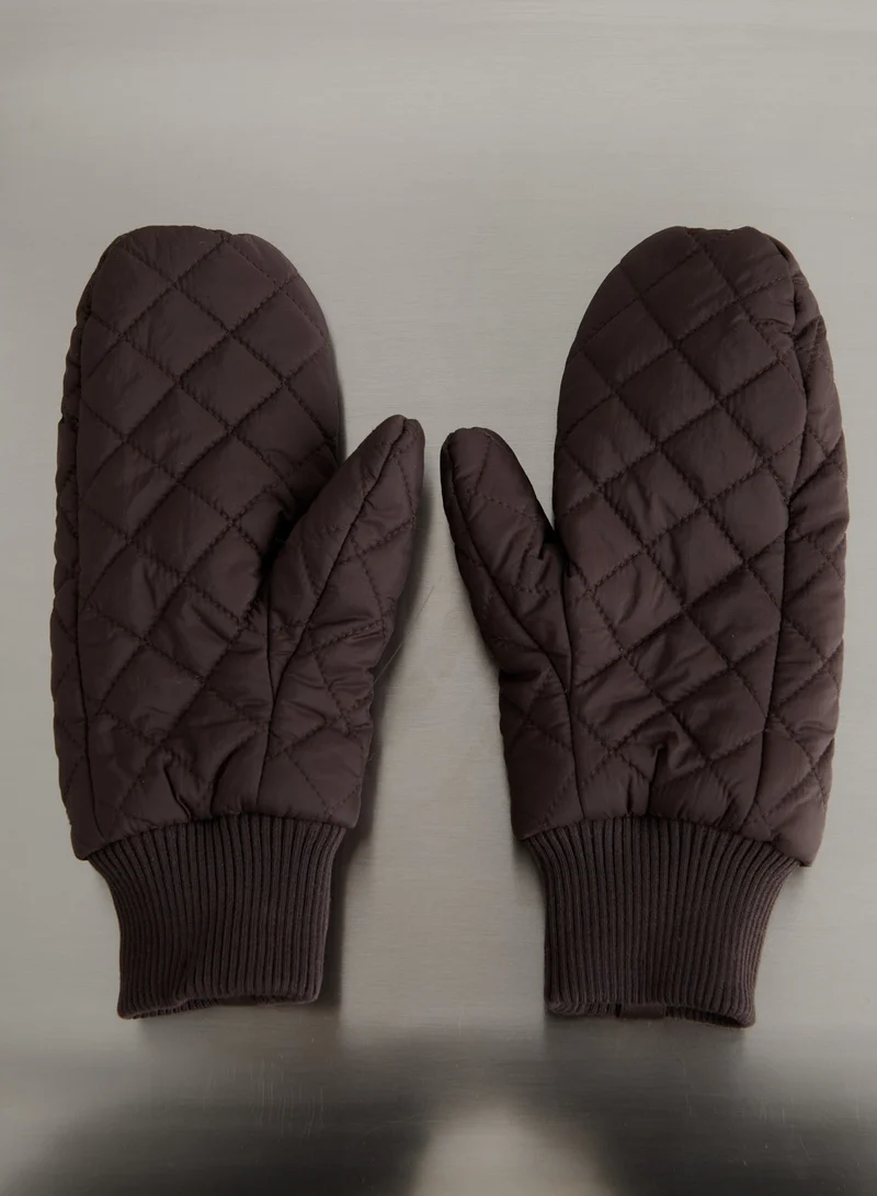 Chocolate Quilted Mittens