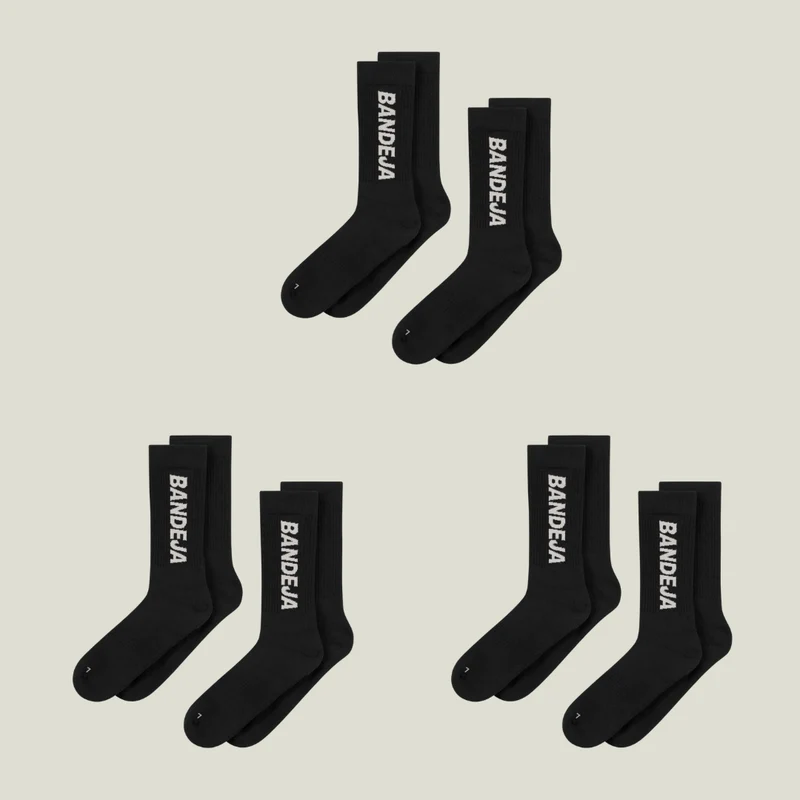 Bandeja Socks Black - 6 pack