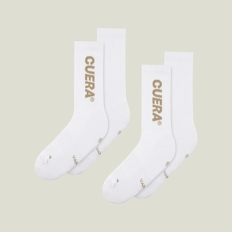 2-pack Cuera Padel Socks - Weiß / Walnuss