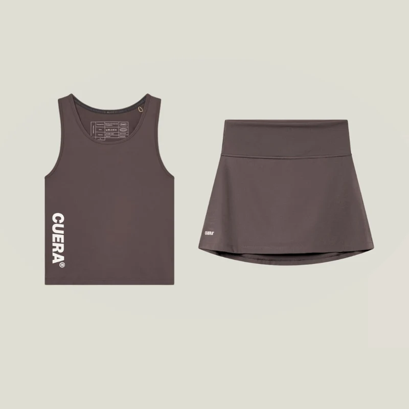 Oncourt Slim Tank Top & Skirt 2-in-1 - Dunkelbraun Bundle
