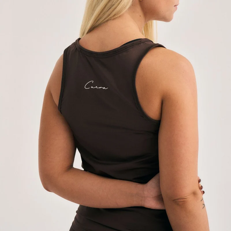 Oncourt Slim Tank Top & Skirt 2-in-1 - Dunkelbraun Bundle