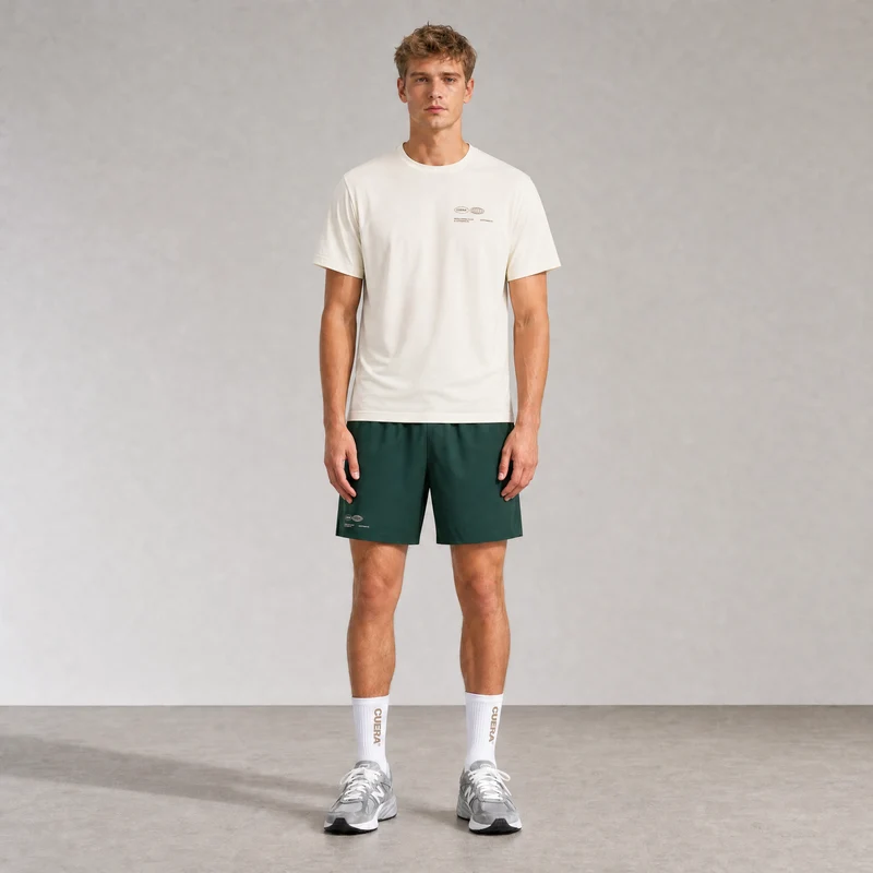 Oncourt Shorts & T-shirt - Court Green & Off-White