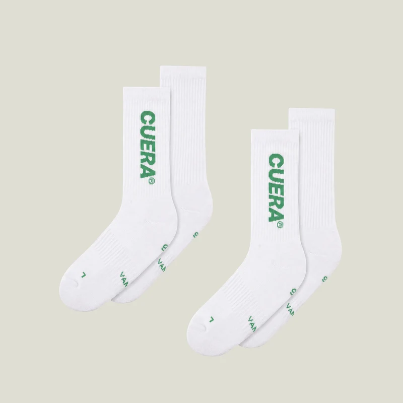 2-pack Cuera Padel Socks - Weiß / Grün