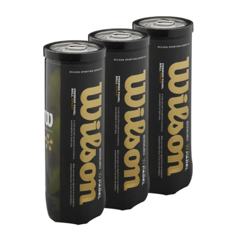 Wilson Premier Speed Padelballen 3x3 (9 stuks, Goud)