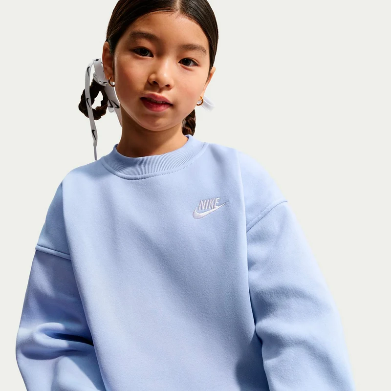 Sportswear Club Fleece Oversized Crew Sweatshirt Kinder-blaugrau