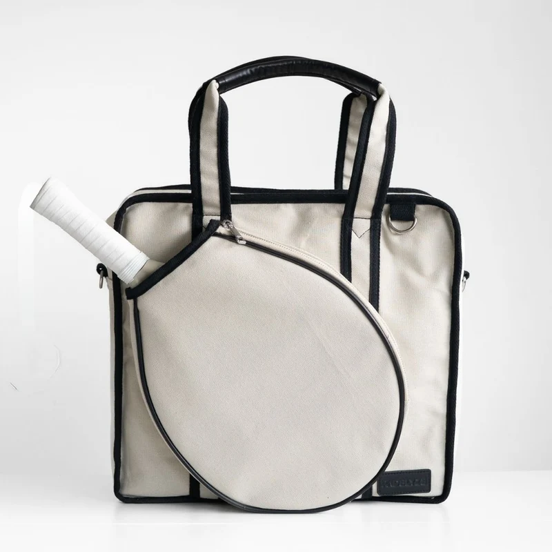 Padel-Tasche – Canvas – Beige – Premium-Padel-Tasche für Damen