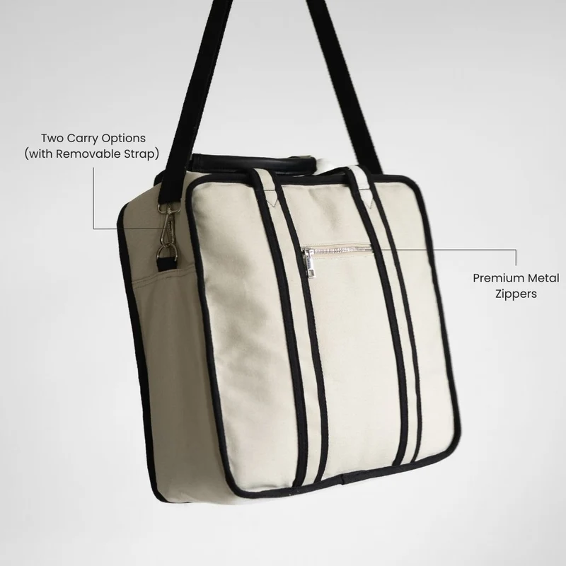 Padel-Tasche – Canvas – Beige – Premium-Padel-Tasche für Damen