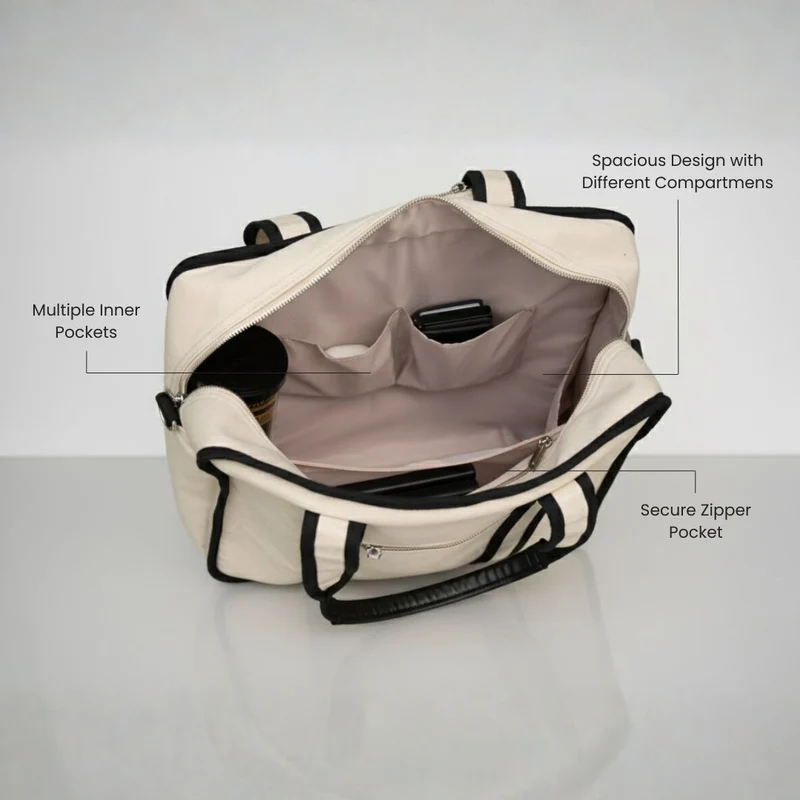 Padel-Tasche – Canvas – Beige – Premium-Padel-Tasche für Damen