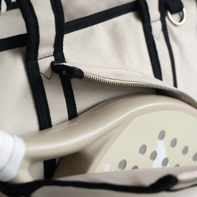 Padel-Tasche – Canvas – Beige – Premium-Padel-Tasche für Damen