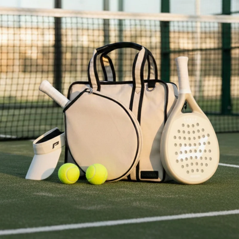 Padel-Tasche – Canvas – Beige – Premium-Padel-Tasche für Damen