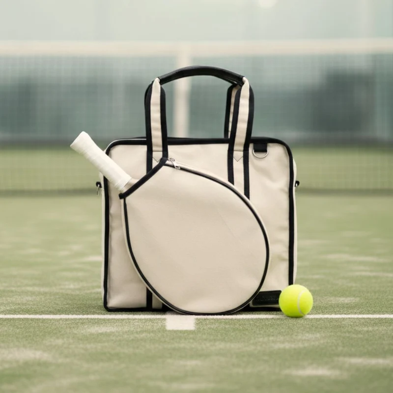 Padel-Tasche – Canvas – Beige – Premium-Padel-Tasche für Damen