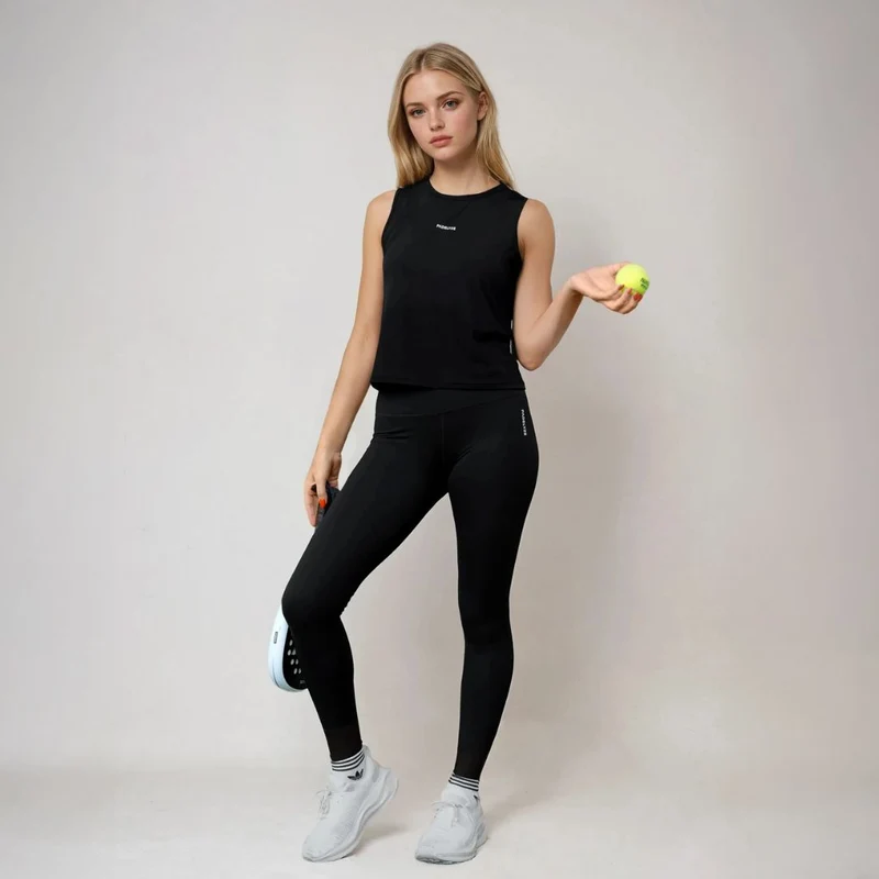 Padel-Top für Damen – Schwarz