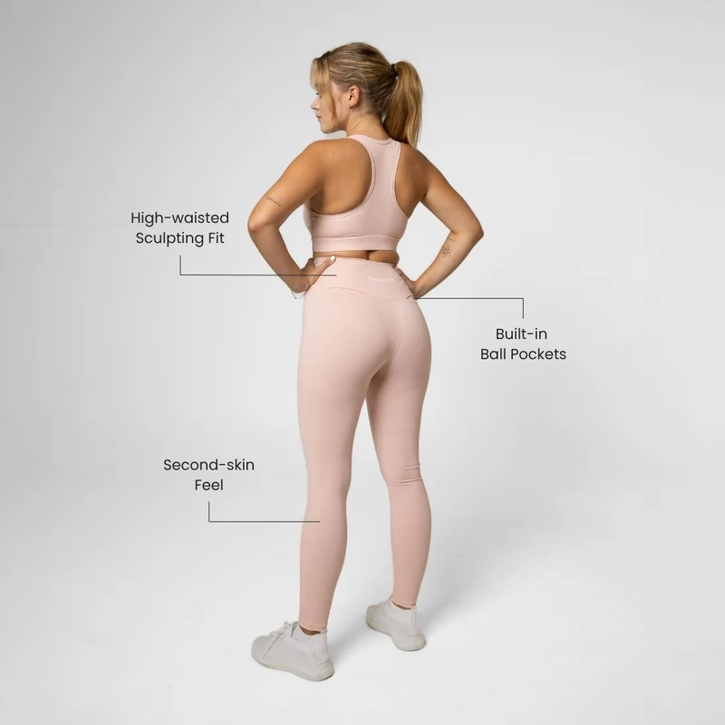 Damen-Padel-Leggings mit hoher Taille – mit Balltasche
