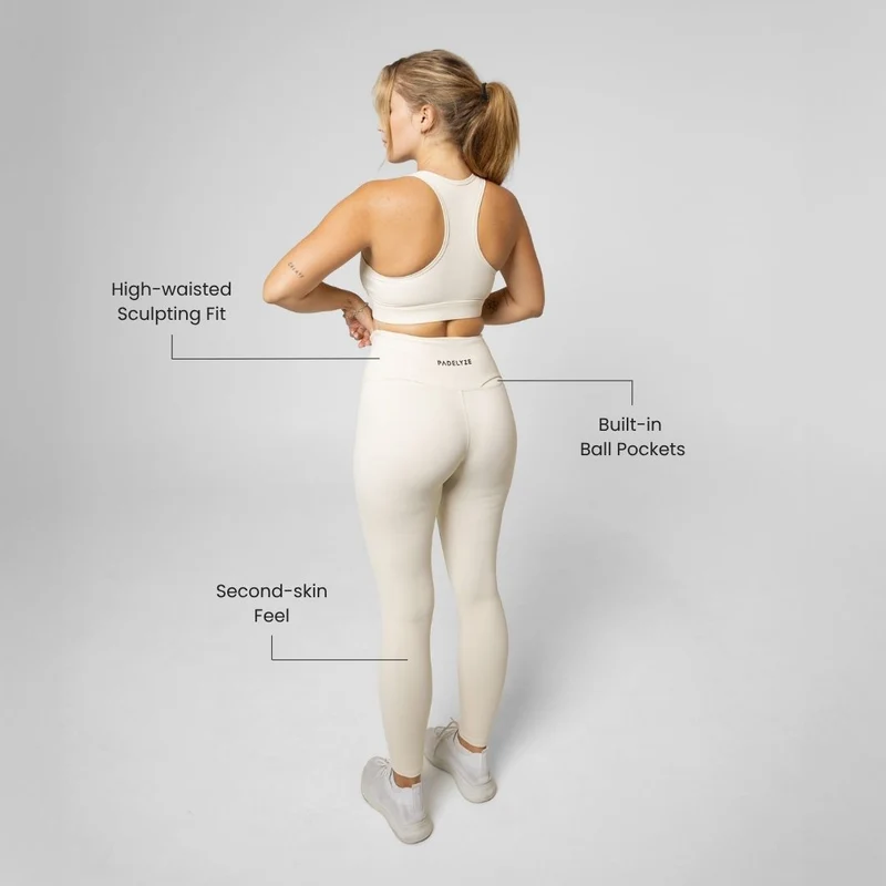 Damen-Padel-Leggings mit hoher Taille – mit Balltasche