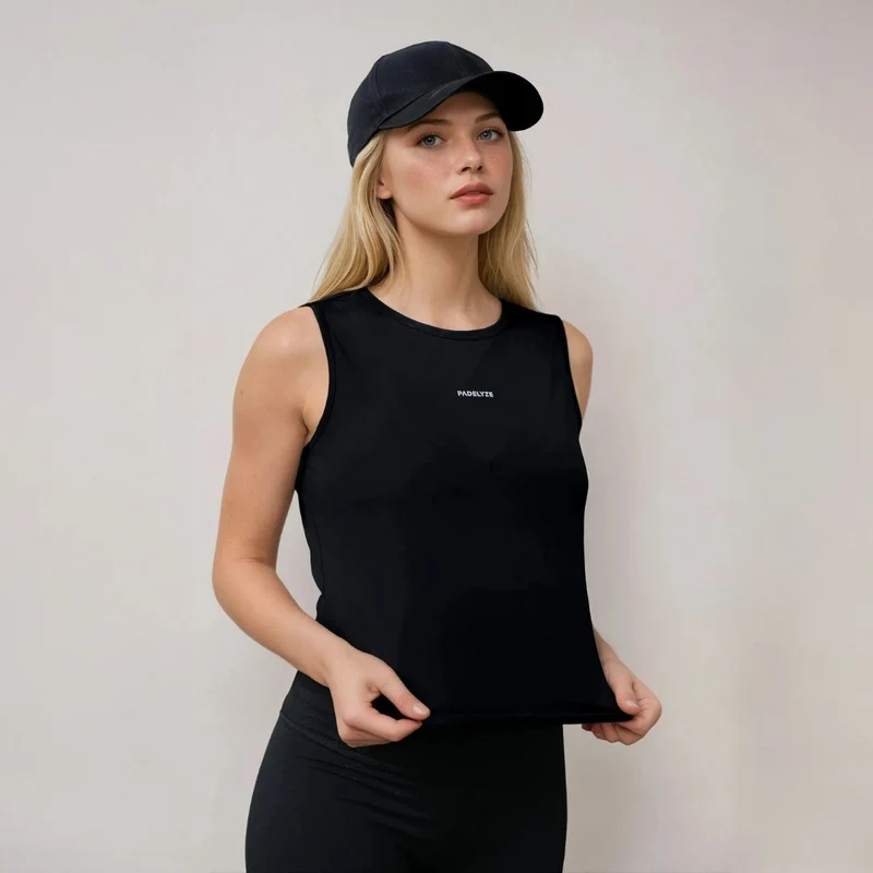 Padel-Top für Damen – Schwarz