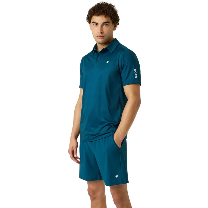 Björn Borg Ace Mesh Panel Polo Reflecting Pond Set