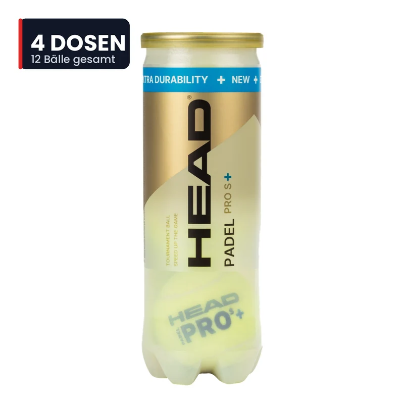 Head Padel Pro S+ Bälle (4 Dosen / 12 Bälle)