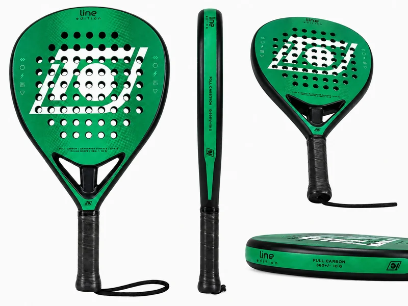 Padelschläger Topspin Line Edition – 360g Full Carbon 3K, Sandpaper Oberfläche, EVA 15 Kern - green
