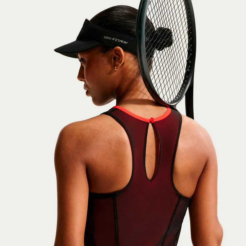 Court Slam Kleid Damen - schwarz, weinrot