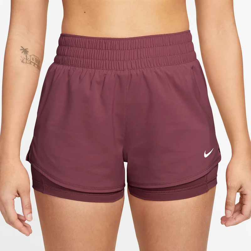Dri-Fit One Mid Rise 2in1 3in Shorts Damen - mauve