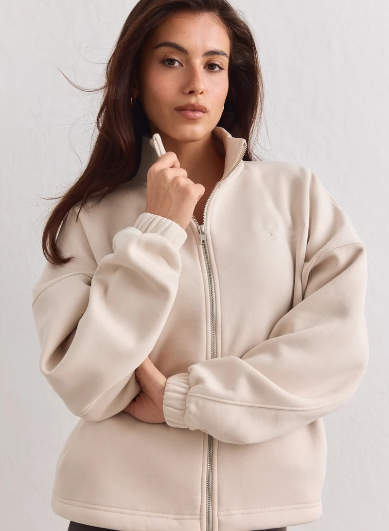 Sand Script Zip Jacket