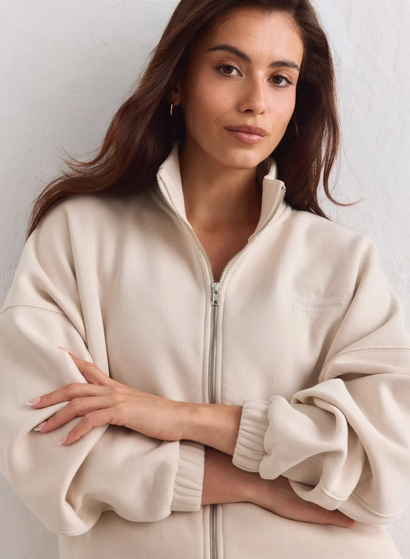 Sand Script Zip Jacket