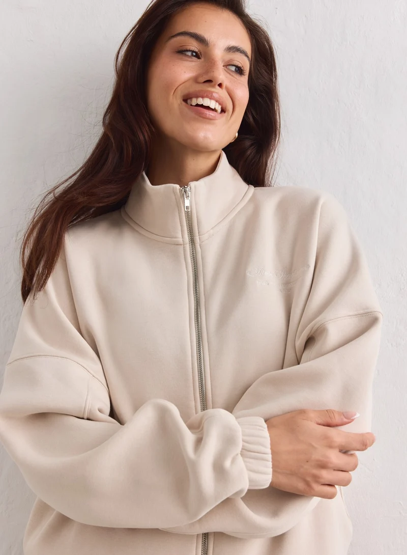 Sand Script Zip Jacket