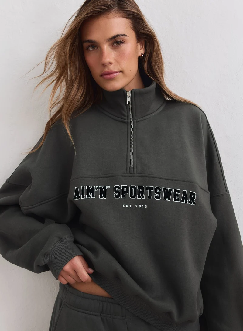 Dark Ivy Varsity Sweat Half Zip