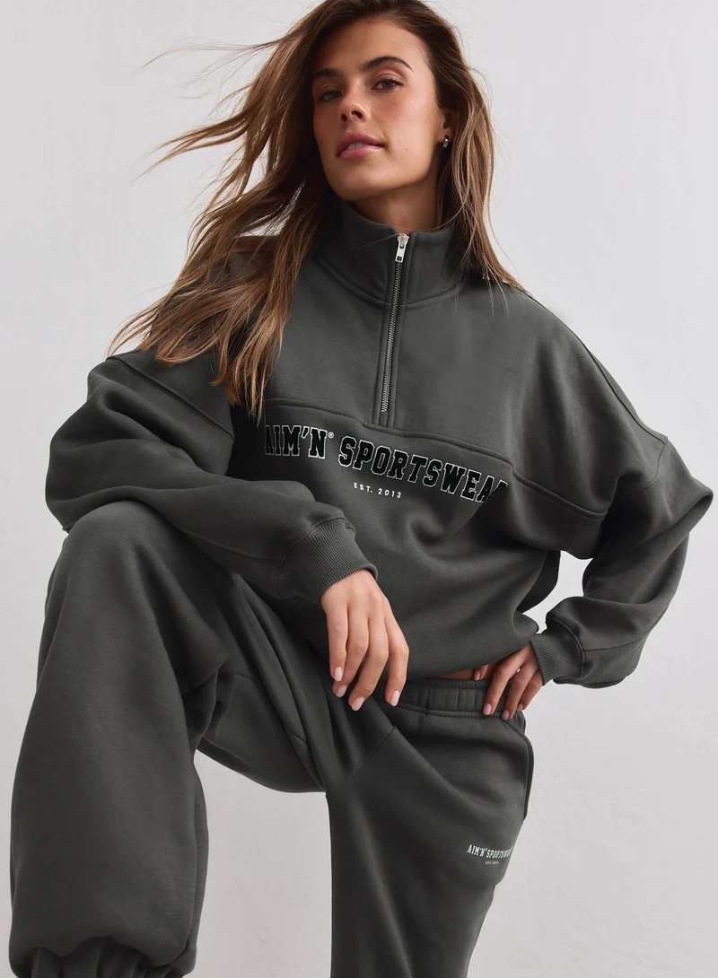 Dark Ivy Varsity Sweat Half Zip