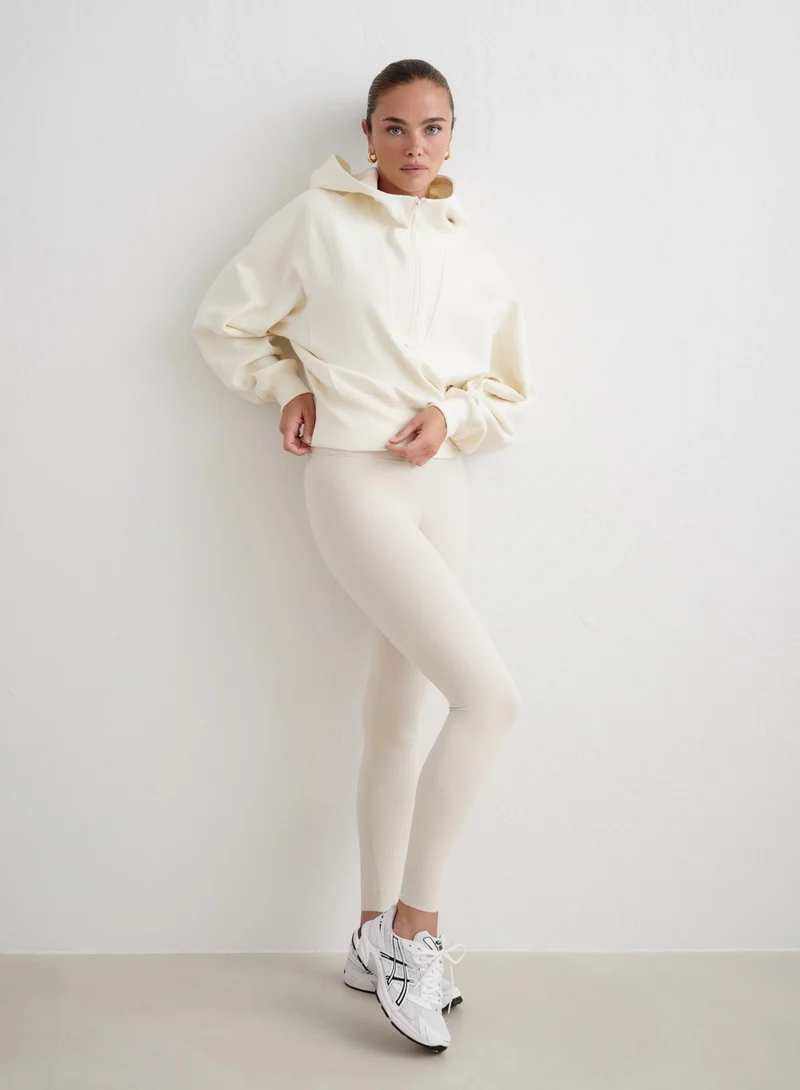 Cream Sportif Half Zip Hood